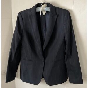 J.Crew factory Navy Pinstripe Blazer Women's 4 Single Button blazer Jacket